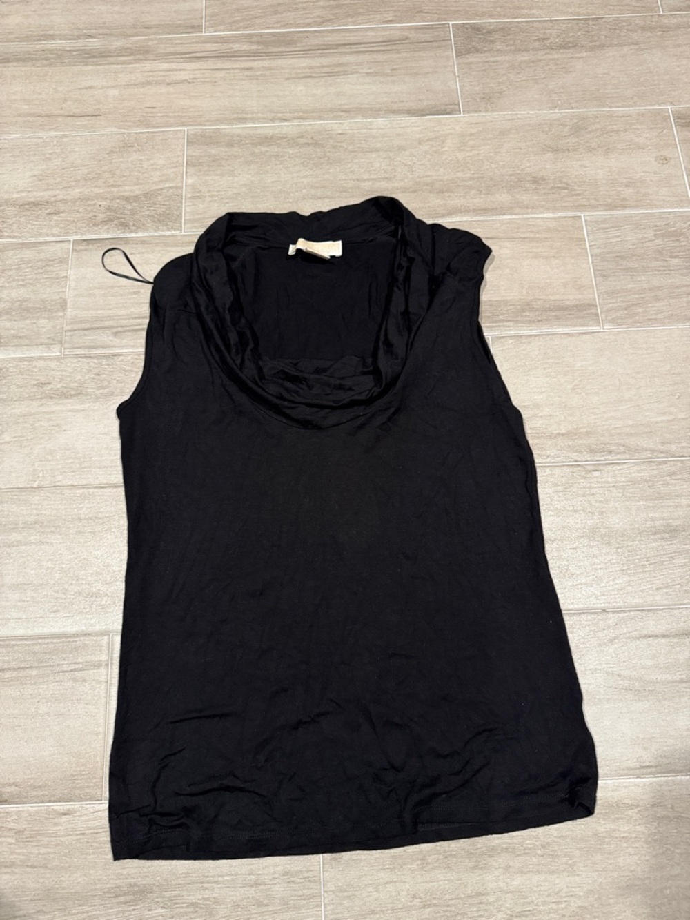 Michael Kors Black Sleeveless Cowl Neck Top